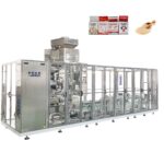 Automatische Ziegelbeutel-Vertikalformungs-, Füll- und Versiegelungs-Vakuumverpackungsmaschine für Kaffeepulver, Trockenhefe, Reis, Bohnen, Maisgrieß