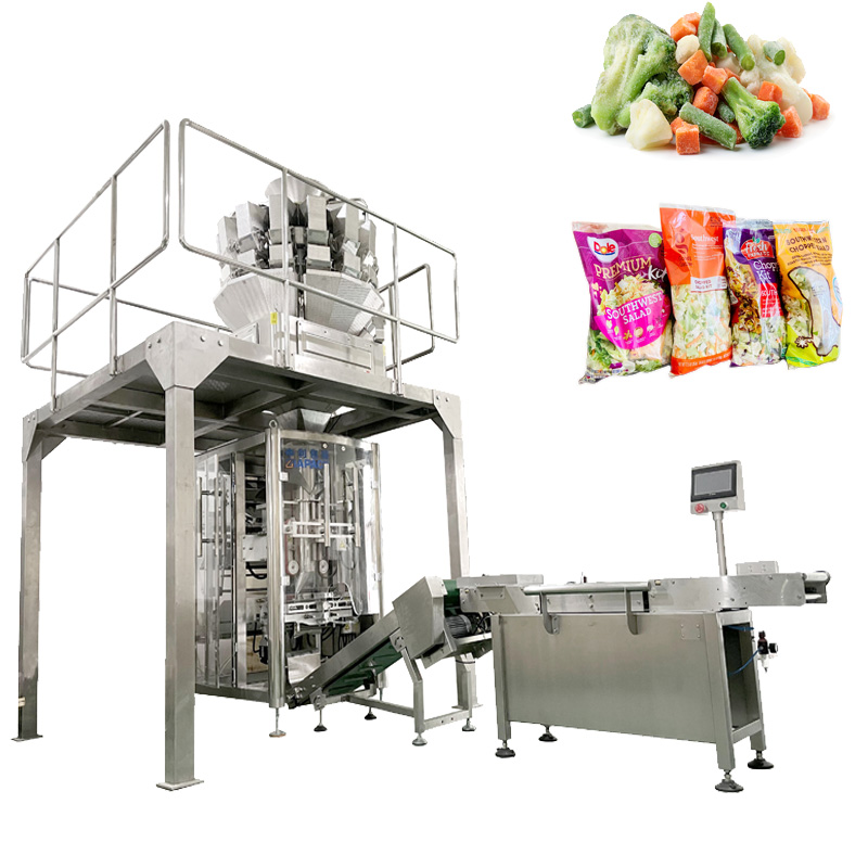 Automatische Verpackungsmaschine zum Wiegen und Abfüllen von Salatbeuteln